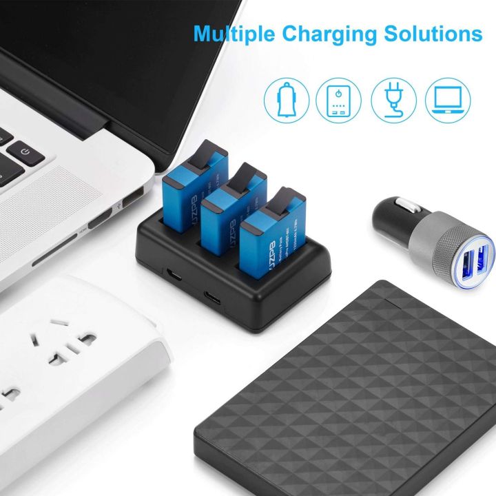 JYJZPB%203%20Pack%20Batteries%20for%20Go%20Pro%20He%20ro%208%20Battery,%20with%20Triple%20Fast%20Charger%20for%20Go%20Pro%20He%20ro%208%20Go%20Pro%20He%20ro%207%20Black%20and%20Hro%206/he%20ro5%20Black,%20He%20ro%202018%20Cameras%20Batteries%20(Blue)%20-%20Image%203