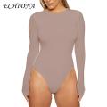 ECHIDNA Women Bodysuit Crew Neck Slim Fit Bodysuits Women Clothing. 