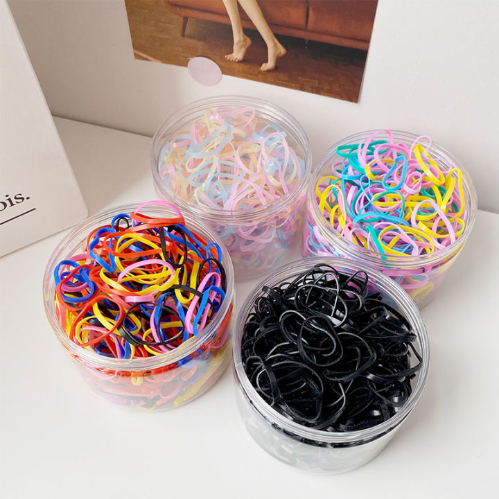 Disposable rubber band canned children's leather ring colorful hair ...