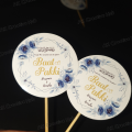 CUSTOMIZED Baat Pakki/Date Fixed Mithai Cupcake Toppers Pack of 10, Perfect for Engagement & Wedding Party Celebration ,Baat Pakki & Wedding Party Celebration Toppers. 
