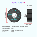 Bluetooth 5.1 Wireless MIDI Controller Portable MIDI Foot Controller Pedal Wireless MIDI System. 