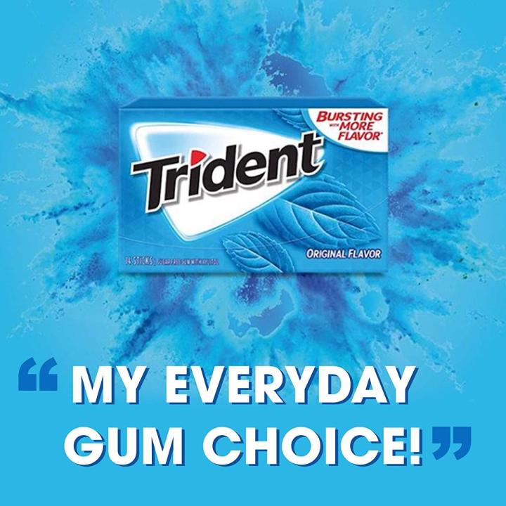 Trident Bubble Gum, Original, Sugar Free Gum, 14 Sticks​