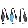 Mini Flexible Clip-on Bright Booklight LED Travel Book Reading Lamp White Light book holder small table lamp light small gifts Gray. 