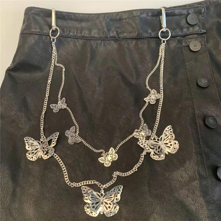 Trousers Chain Pants Keychain Hip Hop Punk Butterfly Biker Jeans Link Women Belt Key Chain Pants Keychain