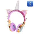 Cartoon Unicorn Wireless Headphone Girls Daughter Bluetooth 5.0 Headset Wireless Girls Kids Cartoon Stereo Earbuds Microphone Learning earphone. 