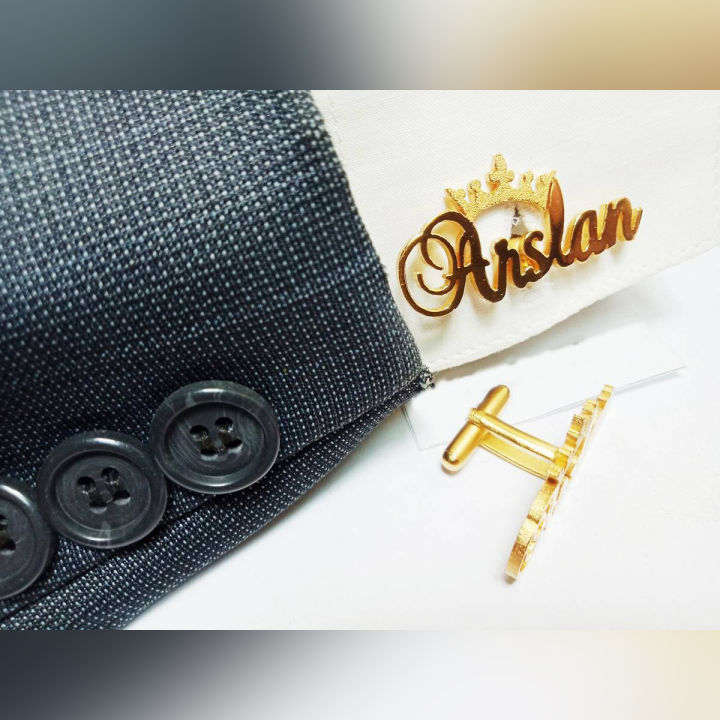 The Jewel Lodge Customize Name Cufflinks, Customize Name Studs, Cufflinks For Men with Name, Boys Accessories, Studs for Men, Men accessories