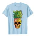 Pineapple Skull Funny Aloha Beaches Hawaiian Hawaii Goth Top Prevailing Anime T Shirts Cotton Men's Tops T Shirt Moto Biker. 