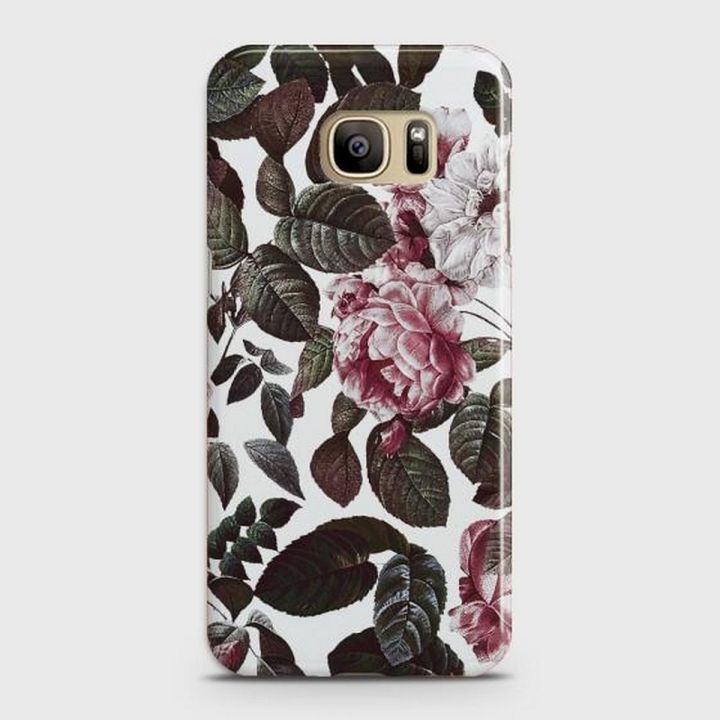Samsung S7 Edge Cover - SkinLee HQ Hard Case - Shadow Blossom Vintage Flowers - SKINLEE-244-1-28-75