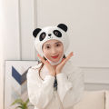 Panda Hood Hat Universal Black Eye Circle Panda Plush Hat. 