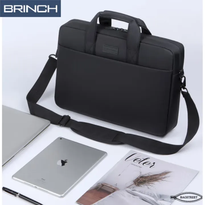 BRINCH%2015.6"%20Laptop%20Sleeve%20Business%20Briefcase%20Compatible%20With%20Laptop/Macbook,%20Notebook%20Computer%20Waterproof%20Polyester%20Briefcase%20Shockproof%20Sleeve%20With%20Back%20Zipper%20Pocket%20&%20Trolley%20Belt%20-%20Image%207