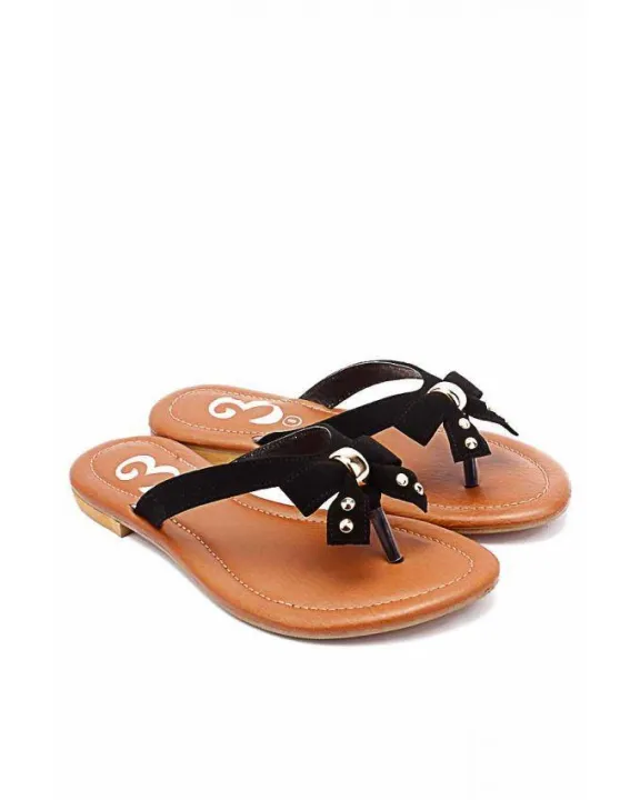 Black%20V-strap%20Slippers%20with%20Bow%20Design%20&%20Golden%20Buckle%20-%20US%20Size%20-%20Image%206