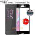 2 Pcs For Sony Xperia X F5121 / X Performance 9H Ultra Thin 3D Curved Full Cover Screen Protector Tempered Glass Protective Film. 