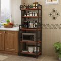5 tier Kitchen rack Home shelf Microwave oven Stand Wood Storage. 