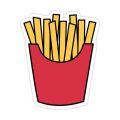 French fries  sticker Pack of 1 3 x 2 inch stickers. 