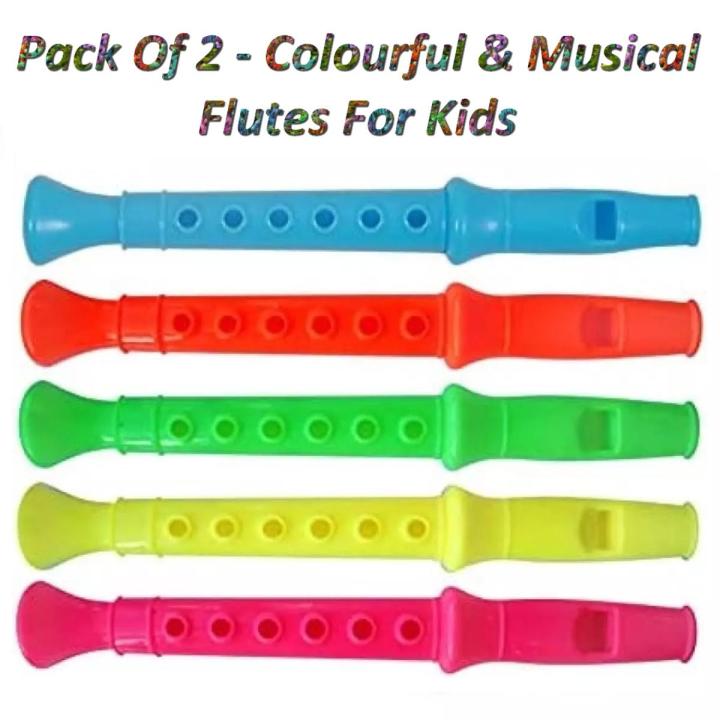 Pack Of 2 - Flute Whistle Kids Fillers Toys For Boys And Girls - Musical Instrument For Kids Music Lessons