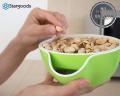 Nuts Double Dish, Pistachio Bowl, Snack Serving Dish, Double Peanut Bowl With Seeds Storage. 