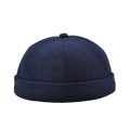 Unisex Casual Docker Hats Solid Color Trend Yuppies Hats Skull Shape Cap Beanie Worker Vintage Rolled Cuff Harbour Hat Retro Brimless Hat Adjustable Buckle Cap. 