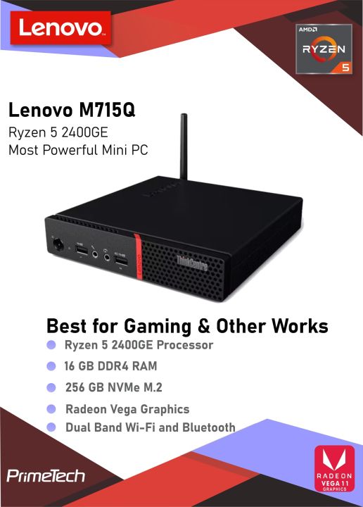Ryzen 5 Mini Gaming PC - Ryzen 5 2400GE Processor, 16GB DDR4 RAM, 256GB NVMe M2, Dual Band Wi-Fi and Bluetooth, Ultra HD Radeon Graphics