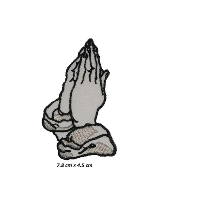 Praying Hands biker vest jacket iron on sew on Embroidered patch badge for t shirt bags and jeans badge