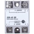 Single Phase Solid State Relay DC-DC SSR-40DD 40A DC3-32V DC5-60V White+Silver. 