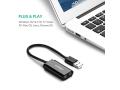 USB Audio Adapter External Stereo Sound Card With 3.5mm Headphone And Microphone Jack For  PC, Laptops, Desktops,  (Black). 