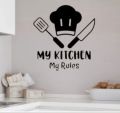 My Kitchen My Rule Sticker In Stylish Way | 3d Wall Stickers For Kitchen Waterproof. 