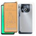 Infinix Smart 8 Plus Fiber Sheet Glass 9D/11D/21D Tempered Ceramic Matte Unbreakable Anti-shock Hybrid Film + Back Matte Protector Soft Skin Sheet Soft Film Protector For Infinix Smart 8 Plus. 