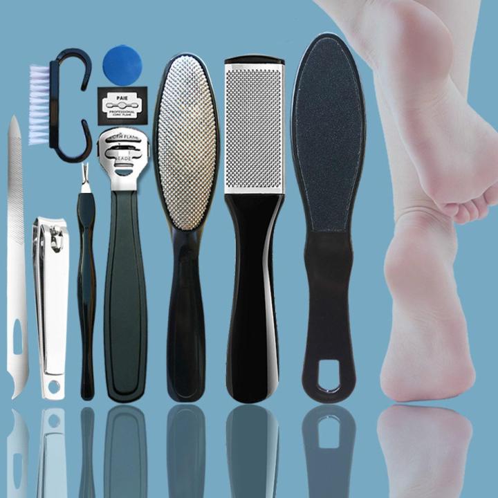 8/10 in 1 Professional Foot Care Kit Pedicure Tools Set Stainless Steel Foot Rasp Foot Dead Skin Remover Clean Toenail Care Kit