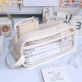 Transparent Pen Bag Ins Style Milk Salt Portable Storage Bag / Waterproof Large Capacity High Color Value Stationery Storage Box 1Pcs. 