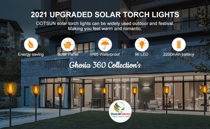 Solar Fire Flame Flickering Light Solar Mashaal 32" Height