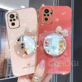 Maitus for Xiaomi Redmi Note 10 4G / Redmi Note 10S Back Cover Luxury 6D Plating Square Bumper Shiny Bowknot Makeup Mirror Soft Silicone Girls Cases Full Protection Mobile Phone Case. 