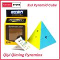 Original Qiyi Qiming 3x3 Pyramid Cube Sticker less Best Quality Fast Speed Triangular Magic Cube Smooth Educational Puzzle Toys. 