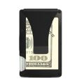 Slim Carbon Fiber Credit Card Holder RFID Non-scan Metal Wallet Money Clip Purse - intl. 
