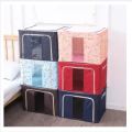 Storage Box Large Capacity Foldable Oxford Cloth Storage Box Steel Frame 72L. 