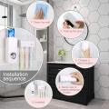 Set of Toothpaste Dispenser & Brush Holder - White  Toothpaste Dispenser and tooth brush holder Toothpaste Dispenser automatic For Homes And Bathrooms white Automatic Toothpaste Dispenser & Toothbrush Holder | LA URUS SHOP. 