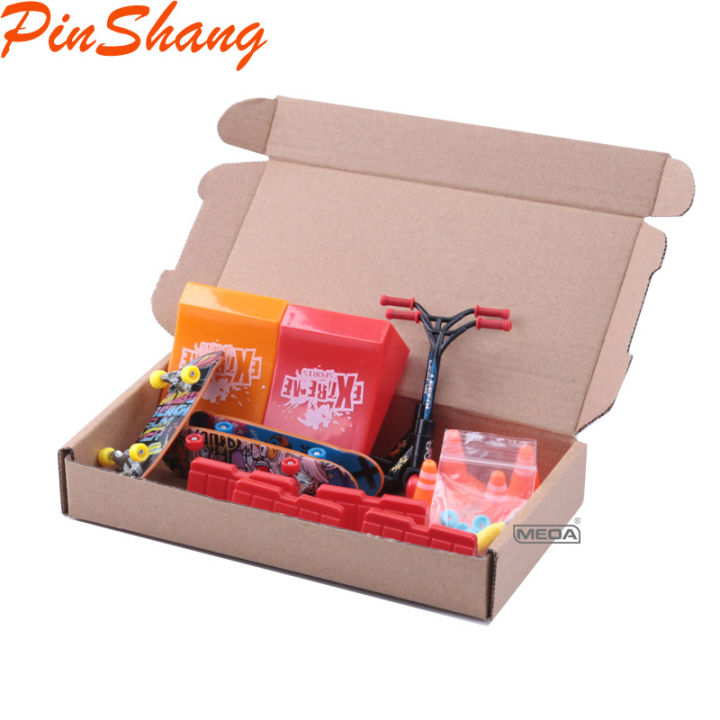 PinShang Children Finger Toys Finger Skateboard Scooter Ramp Accessories Set With Causal Pants For Kids Gifts