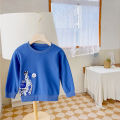 Children's Cartoon Turtleneck Sweater Spring and Autumn Girls' Crewneck Long Sleeve Base Shirt Men's Baby T-shirt Children's Clothing. 