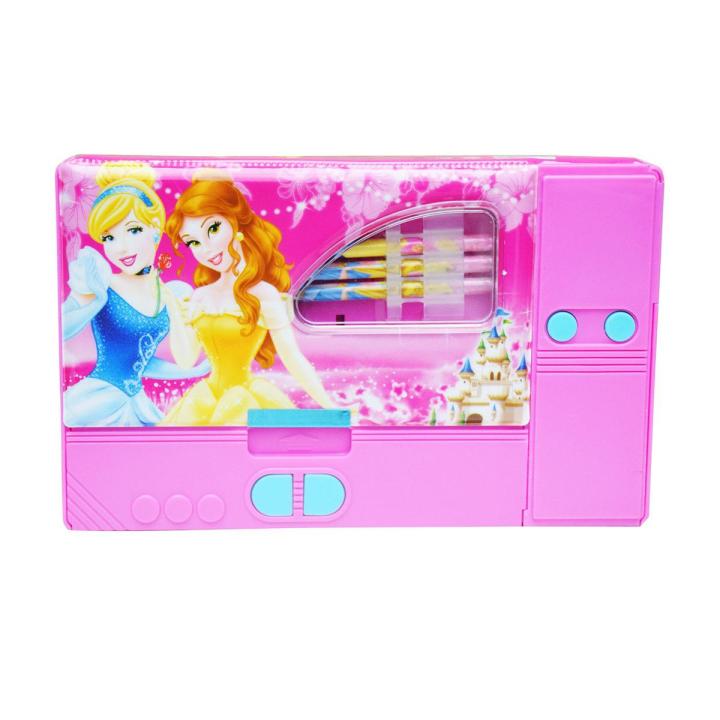 KIKU Kids Plastic KIKU Jumbo Multipurpose Princess Pencil Box