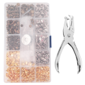 Rivets for Leather, 300 Sets Double Cap Rivets 3 Sizes. 