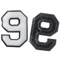 5 Pieces Chenille White Chenille Numbers 9 Patches DIY Clothes 9 shape 4.49x 3.19 inch Large Size Clothing Iron-on Embroidered Patch Sew on/Iron on Patches Hats. 