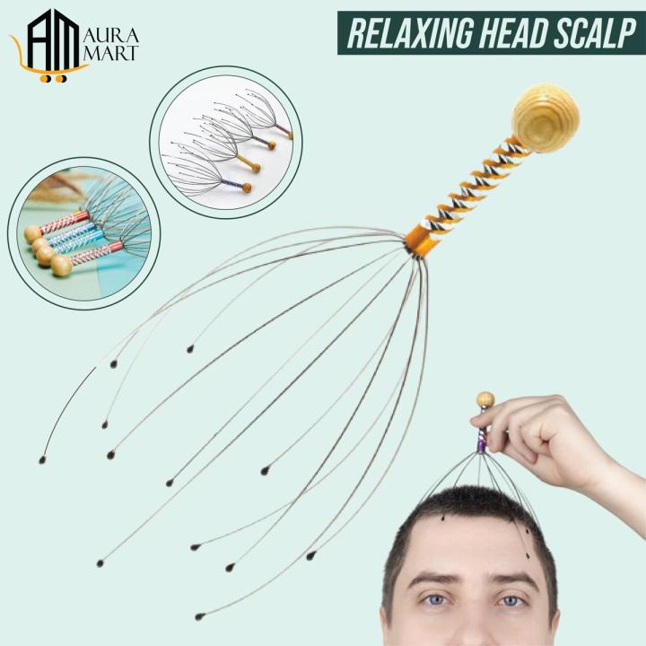Relaxing Head Scalp, Octopus Manual Massager, Head Massage Tingler, Scratcher for Deep Relaxation, Head Massager, Octopus Head Relaxing, Relaxing head massage, Hair Stimulation And Stress Relief  by Aura Mart