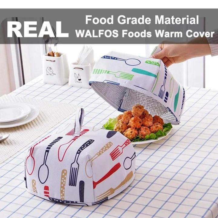 2 Pieces Foldable Insulated Food Cover Tent With Aluminum Foil Food Insulation Thermal Pop-Up Collapsible Cover Dish Keeping Pizza Ice cream Cold Kitchen Table Accessories Dining Table Folding Food Lid Cover for Keeping Food Hot (1 Small and 1 Large)