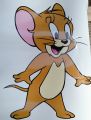 Size: 12 x 10 Inches  - Jerry Cartoon Designed Self Adhesive Wall Stickers for Decor Lovers -Multicolor. 