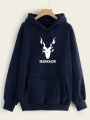 Markhor Printed Fleece Full Sleeves Pull Over Hoodie For Men & Boys. 