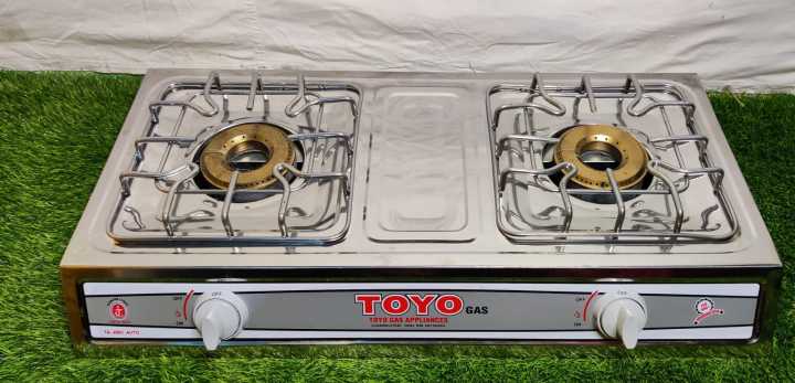 Gas Stove With Automatic Ignition System chula for kitchen automatic 2 Double Burner full heavy weight