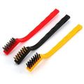 Brush Set of 3 Pc Mini Wire Brush Cleaning Tool Kit Brass, Nylon, Stainless Steel Bristles, Gas Cleaning Brushes Iron Nylon Copper Wire for Car Kitchen Gas Stove Cleaning Tool. 
