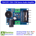 TDA7297 15W+15W Stereo Power Audio Amplifier Board 6v-18v Amplifer Module by Electrica. 