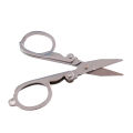 Folding Travel Scissors (Stainless Steel) | Foldable Portable MinI Safe Scissors | Multi Purpose Pocket Pair of Sissor| Clippers Snips | Thread Beading Cutter | Best For Sewing, Fishing, Embroidery. 