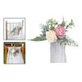 Artificial Rose Flower Swag,with Roses, Green Leaves and Silk Ribbon for Wedding Ceremony Party Decor Wedding Chair Decorations. 