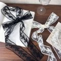 NEW Polyester Flower Lace Neck Strap White Black Belt French Hairband Multi-function Long Ribbon Ladies/Girls. 